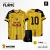 Áo Bóng Đá Không Logo FLAME Màu Vàng Thiết Kế Đẹp