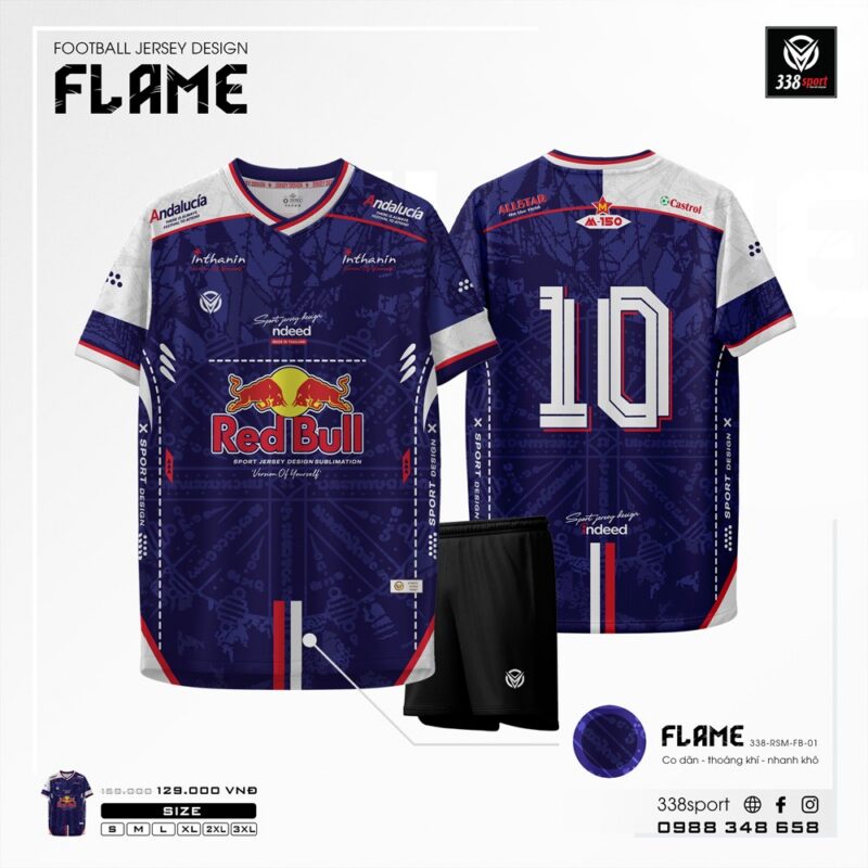 Áo Bóng Đá Không Logo Flame Xanh Than Giá Tốt Nhất