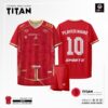 Quần Áo Bóng Đá Không Logo TITAN Màu Đỏ Thiết Kế Mới