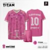 Bộ Áo Bóng Đá Không Logo TITAN Màu Hồng Nhạt Mới