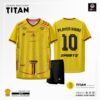Áo Bóng Đá Không Logo TITAN Màu Vàng Thiết Kế Độc Lạ