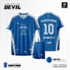 Áo Bóng Đá Không Logo Devil Xanh Dương Thiết Kế Xu Hướng