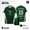 Áo Đá Bóng Không Logo Devil Thiết Kế Màu Xanh Cao Cấp