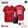 Áo Bóng Đá Không Logo BACON Màu Đỏ Thể Thao