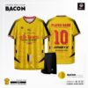 Bộ Áo Bóng Đá Không Logo BACON Vàng Thiết Kế Mới