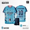 Áo Bóng Đá Không Logo BACON Màu Xanh Dương Nổi Bật