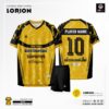 Bộ Quần Áo Bóng Đá Không Logo LORION Vàng Thiết Kế Thái Lan
