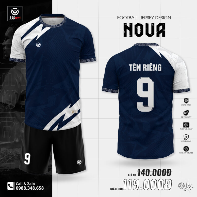 Đặt In Áo Bóng Đá Không Logo Reup Nova Cao Cấp