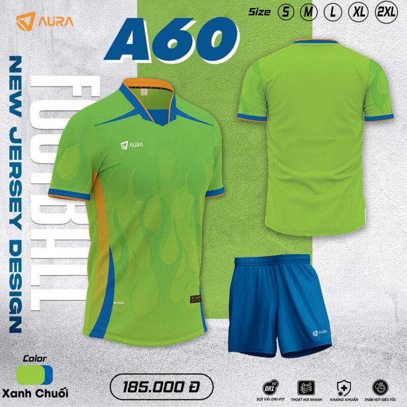 Áo Bóng Đá A60 Xanh Chuối – Năng Động Chinh Phục Mọi Sân Chơi