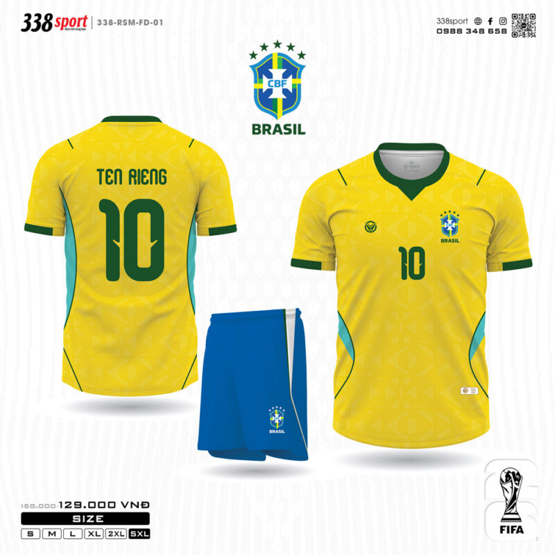 Áo Bóng Đá Đội Tuyển Brazil Sân Nhà World Cup 2026