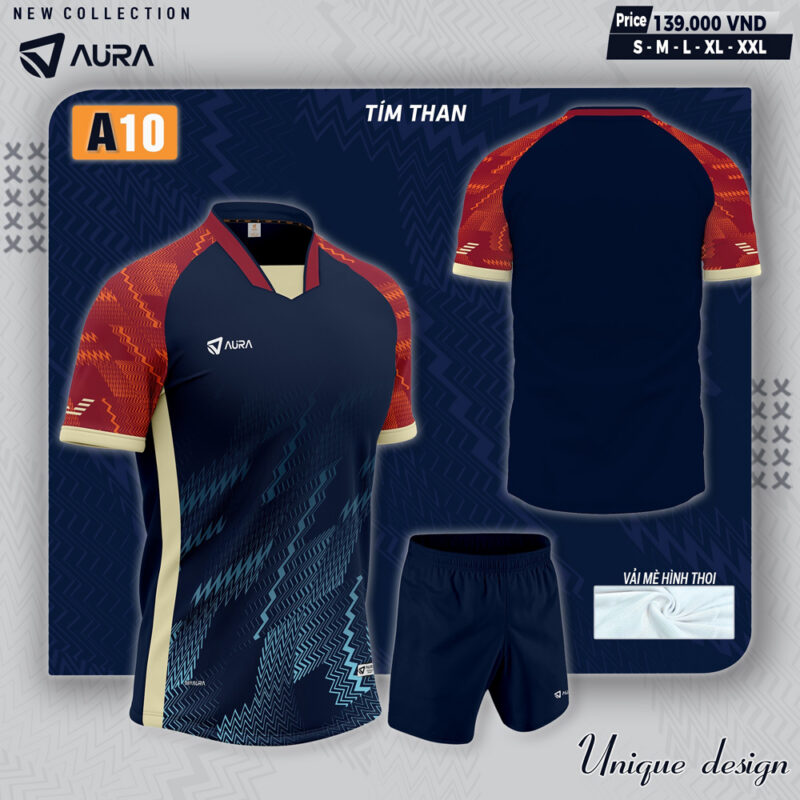 Áo Thể Thao Không Logo AURA A10 Màu Tím Than – Sang Trọng Và Năng Động