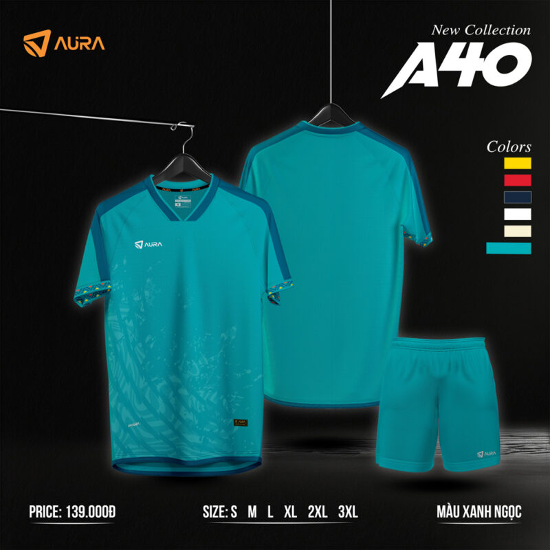 Áo Không Logo AURA A10 Màu Xanh Ngọc – Nổi Bật Trẻ Trung, Thoải Mái Mùa Hè
