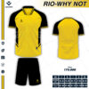 Áo Bóng Đá Không Logo RIO 08 Màu Vàng Đen Năng Động