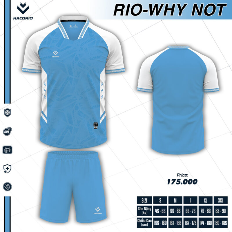 Áo Không Logo RIO 08 Xanh Dương Nhạt – Thiết Kế Thể Thao Năng Động, Chất Liệu Thoáng Mát
