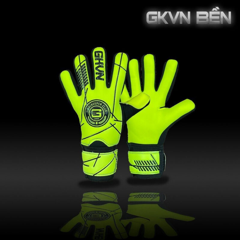 Găng Tay Thủ Môn GKVN Bền Vàng Neon Đen Chuyên Nghiệp