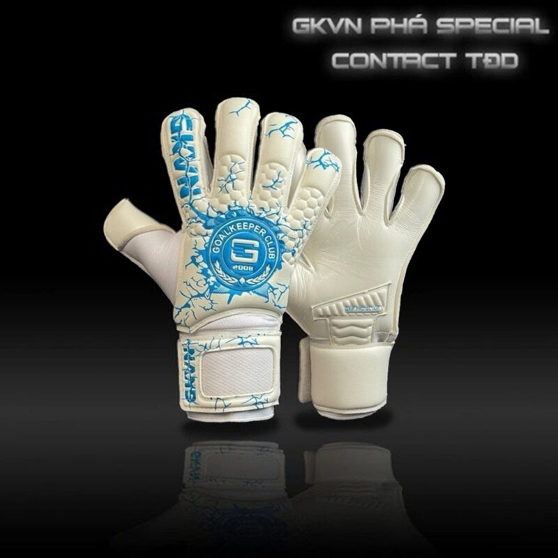 Găng Tay Thủ Môn Goalkeeper Club Trắng Xanh – Sạch Sẽ, Năng Động, Chuyên Nghiệp