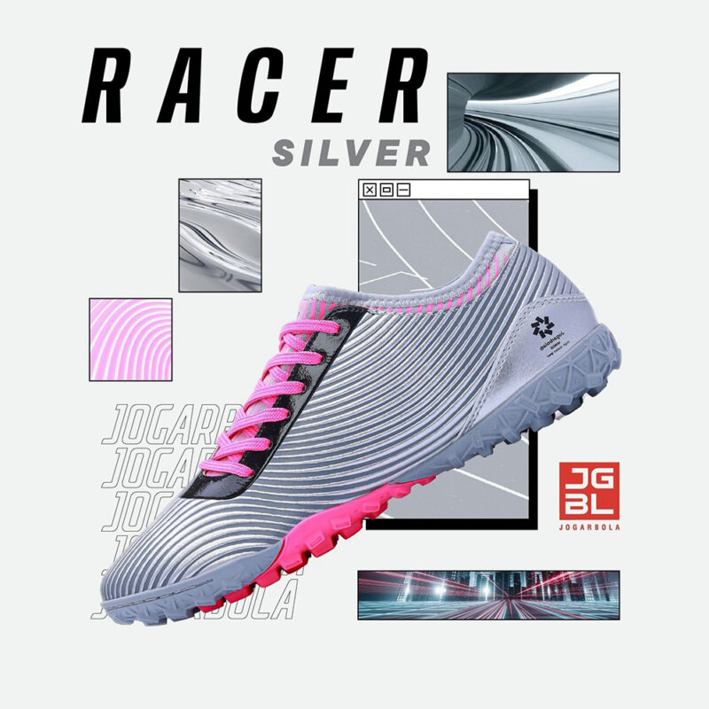 Giày đá bóng Jogarbola Racer Silver – Đỉnh cao phong cách và hiệu suất