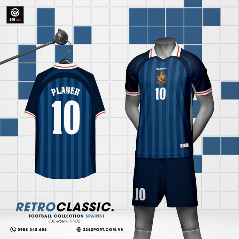 Áo Bóng Đá Tây Ban Nha Retro S1 Cao Cấp, Chất Vải Đẹp Thoải Mái