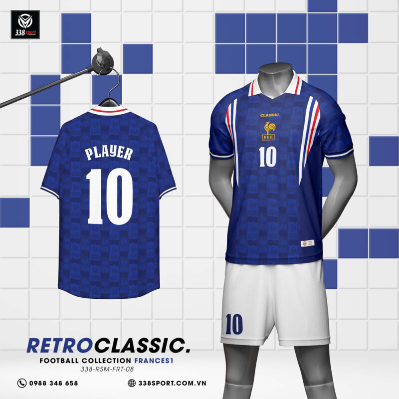 Áo Bóng Đá Pháp Retro S1 Vintage Đẹp Dành Cho Fan Bóng Đá